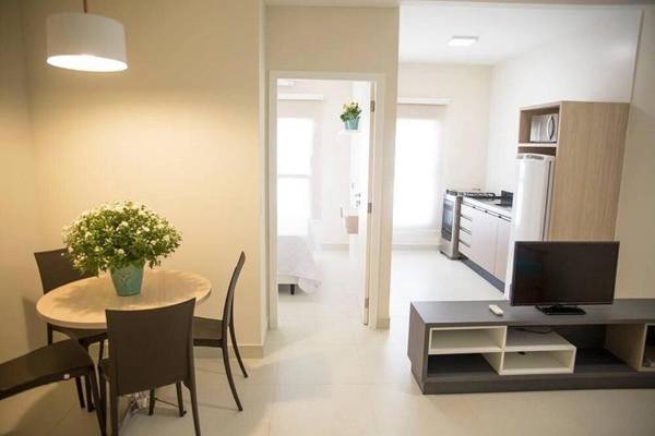 Apto completo espaço gourmet 70m praia