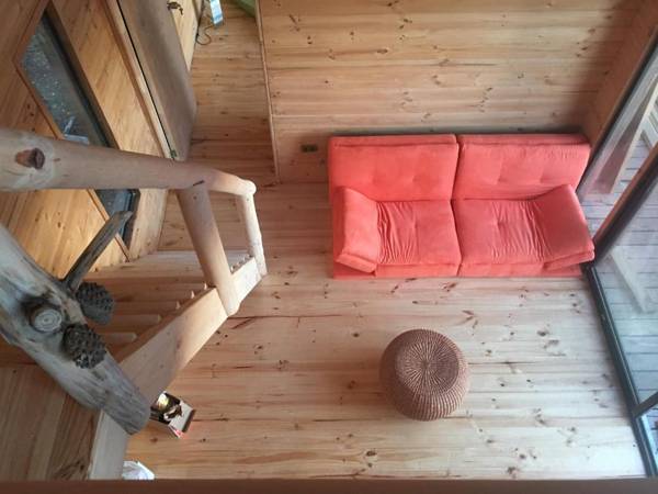 Acuarela minicasa con piscina en Lago Vichuquen