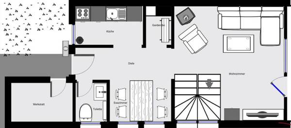 Ferienhaus Steuerbord mit Kamin Terrasse und Boot