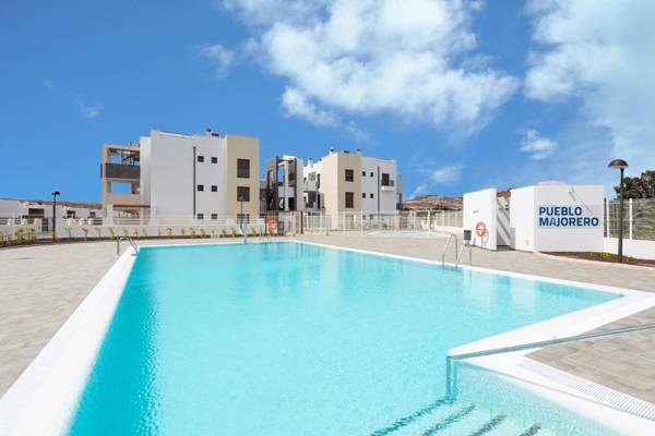 Flat with large terrace in modern residential complex with swimming pool