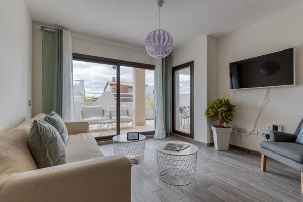 Flat with large terrace in modern residential complex with swimming pool