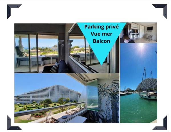 Lovely apartment in Marina Baie des Anges- Baronnet - Sew view free parking spaces on site restaurants beach supermarket