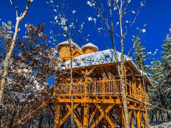 Cabane Château hôtel luxe avec spa privatif Aulteribe - Le Peydébé