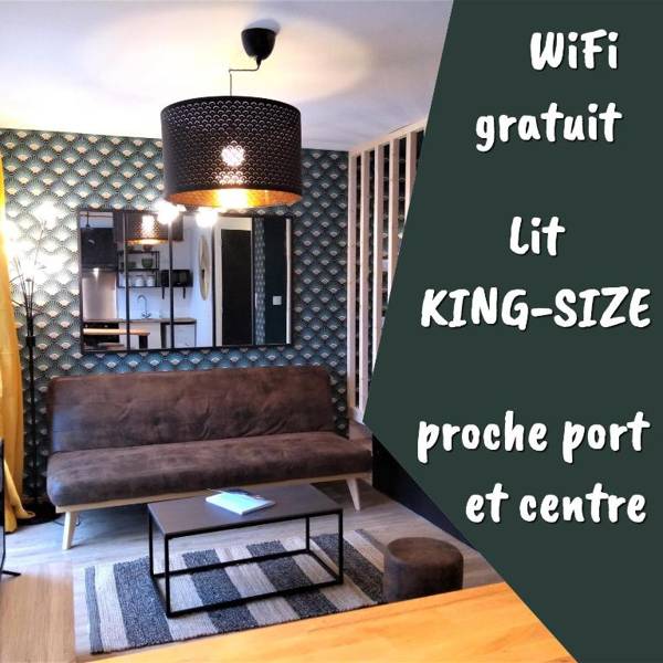 Superbe studio entre le port et le centre ville - LIT KING-SIZE WiFi & NETFLIX gratuit