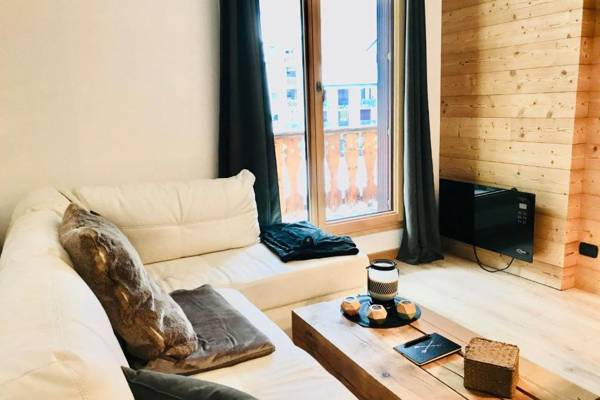 In the city center with a view of Mont Blanc