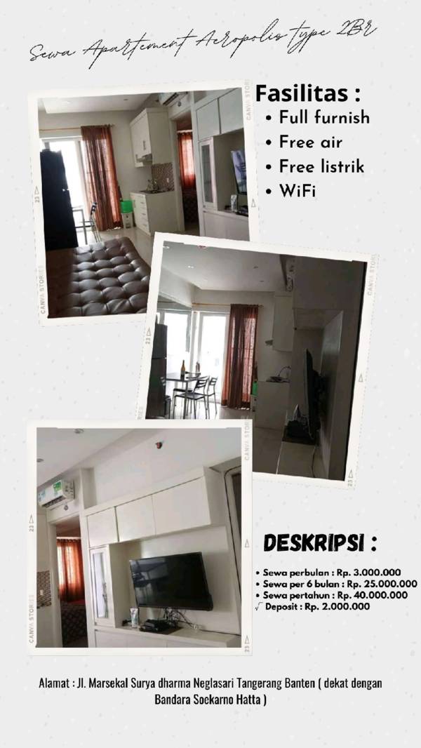 Apartemen Aeropolis type 2Br