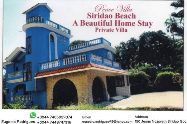 Luxurious 5BHK Peace Villa Siridao Goa Beach
