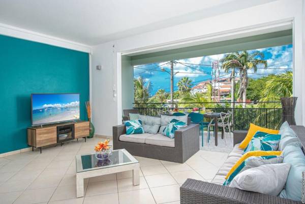 Appartement de 2 chambres a Les Trois Ilets a 50 m de la plage avec vue sur la ville jardin clos et wifi