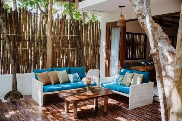 Beachfront villa on Tulum beach hotel zone