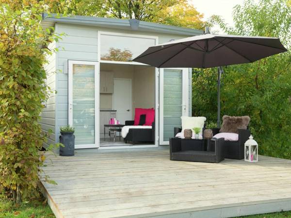 Cozy chalet with a decorative fireplace at nature reserve