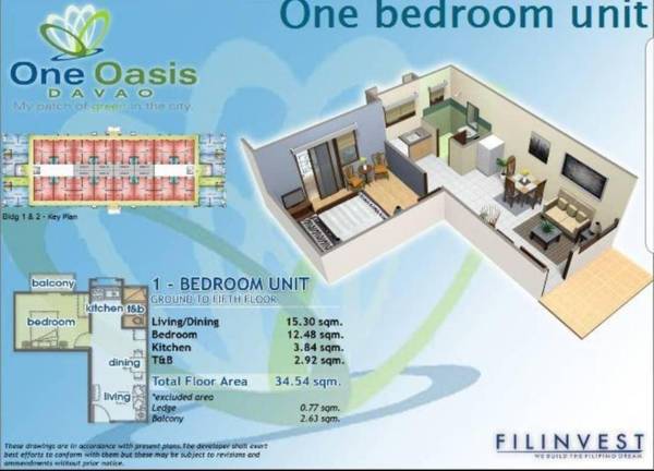 1 Big Room Condo Unit back of SM City Ecoland