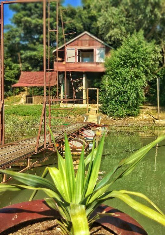 Kuca i splav na reci Savi