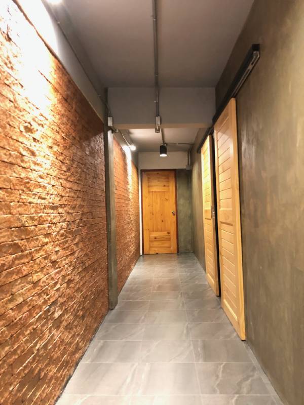 Minimalist cafe and bed