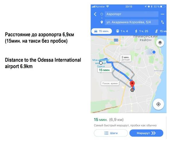 Two level apartment Odessa for 4