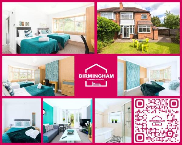 Solihull 4 Bedroom House by JLR & HS2 with 6 Beds Park 3-4 Vans on Drive!