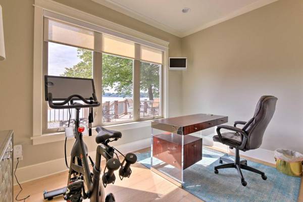 Workspace - Luxe Lakefront Troutman Haven with Boat Dock!