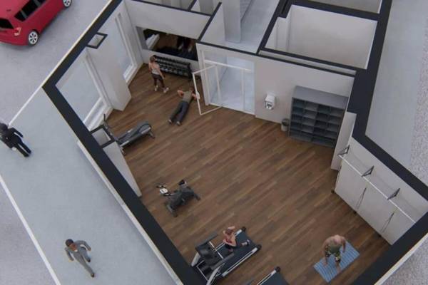 Luxury apartment with gym steps from commuter rail #4011